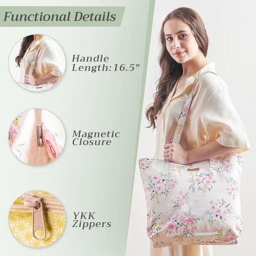 Miniatura 4 de Maison d' Hermine - Bolsa de lona de algodón reutilizable para mujeres, con asa para el hombro, bolsas a granel para compras y viajes