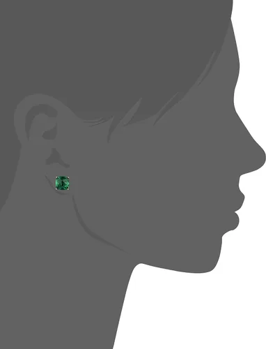 Miniatura 2 de 14k White Gold Cushion-Cut Checkerboard Earrings