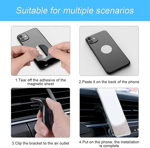 Miniatura 4 de Soporte magnético para teléfono para automóvil, soporte universal ajustable de 360° para soporte de ventilación de aire de automóvil, se adapta a