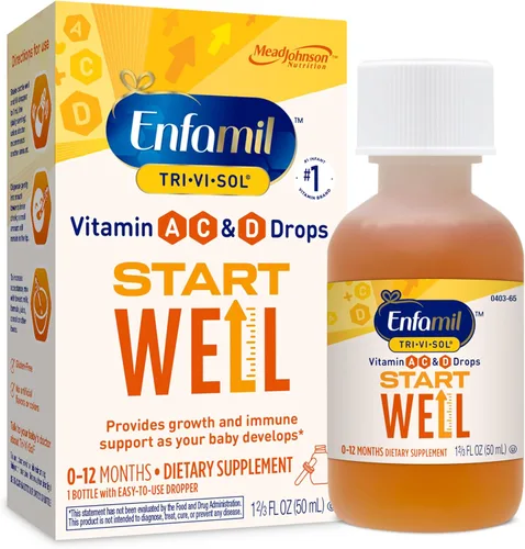 Enfamil Tri-Vi-Sol gotas multivitamínicas para bebés, apoya el crecimiento y la salud inmune de los bebés, botella de 50mL