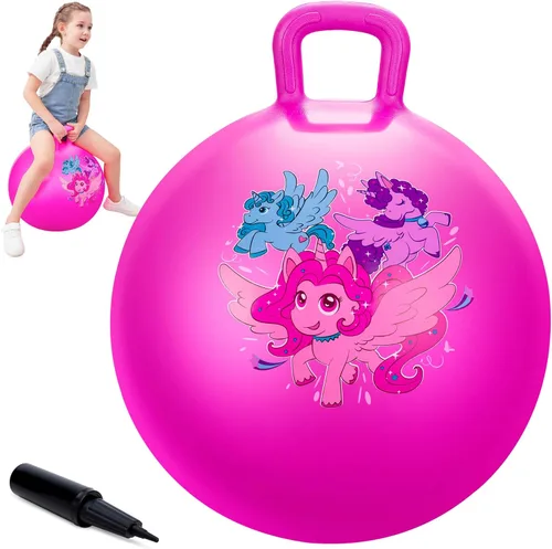 Miniatura 13 de ZOOJOY 6 pelotas saltarinas para niños de 3 a 8 años, pelota hinchable de 18 pulgadas de dinosaurio y unicornio con asas, juguetes saltarines