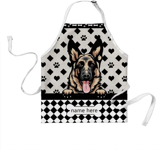Miniatura 21 de Delantal de lunares de perro personalizado lindo perro salchicha, perro salchicha 3