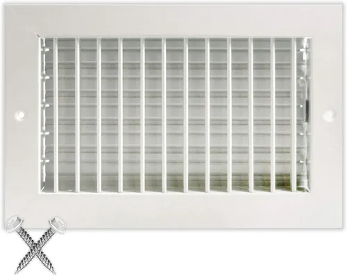 Difusor de suministro de aire ajustable de 12 pulgadas de ancho x 6 pulgadas de alto - cubierta de ventilación de HVAC para pared lateral o techo -