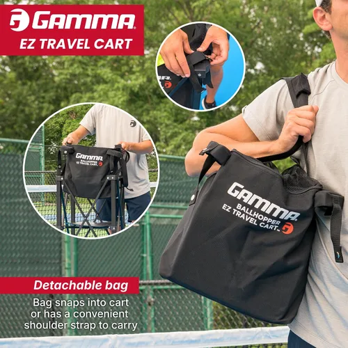 Miniatura 3 de GAMMA Sports EZ Travel Cart, Tennis & Pickleball Hopper, Padel, Portable Compact Design, Sturdy Lightweight Construction, EZ Bags, 150 or 250