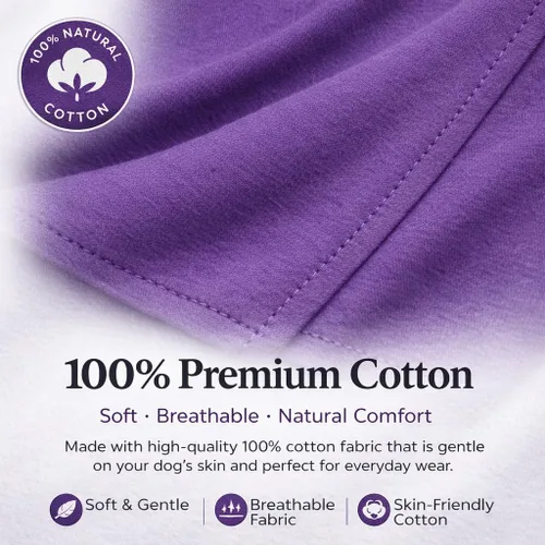 Miniatura 2 de Lovelonglong Ropa para mascotas, disfraces para perros, camiseta básica en blanco para perros medianos y grandes, color morado XXL Púrpura