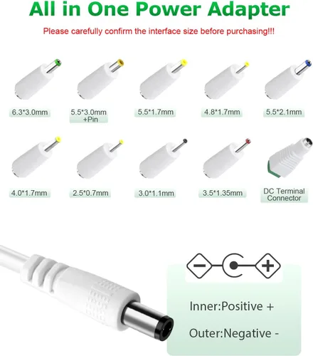Miniatura 3 de Adaptador de fuente de alimentación de 12V 3A 36W AC/DC Cargador AC 100V-240V a DC 12Volt 3amp Cable de alimentación 2.5A 2A 1.5A 1A 1A 800mA 500mA