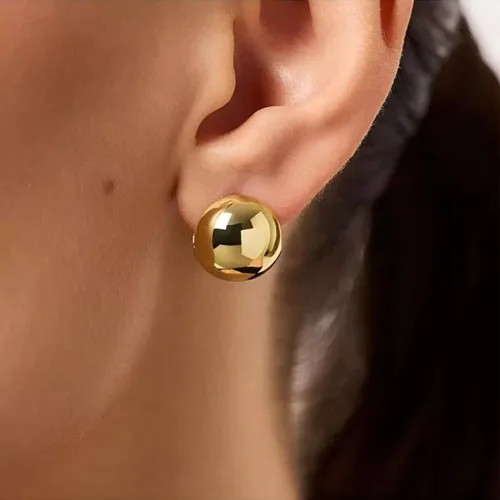 Miniatura 86 de Aretes de aro gruesos de oro para mujer, chapados en oro de 14 quilates, aretes de aro triple, hipoalergénicos, a la moda, aretes de aro gruesos