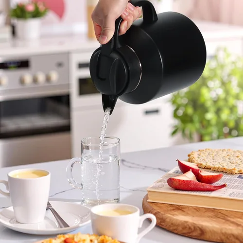Miniatura 5 de Jarra térmica de café de 70 onzas aislada para mantener el calor y el frío, cafetera térmica de acero inoxidable para café, té, agua para fiestas
