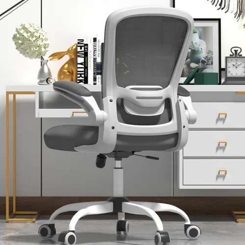 Mimoglad Silla de Oficina para el Hogar, Silla de Escritorio con Respaldo Alto, Silla Ergonómica de Malla para Computadora con Soporte Lumbar Gris