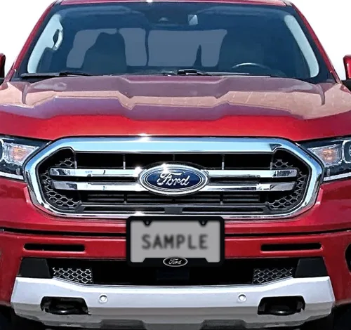Miniatura 2 de Ford Logo 3D en negro de plástico ABS, soporte para matrícula con 2 agujeros (Negro/A)
