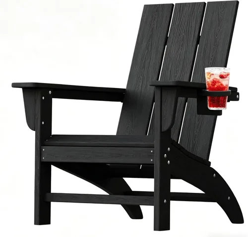 Miniatura 25 de Silla Adirondack de Madera Sintética Adiromoti, Sillas de Patio Resistente a Todo Clima, Aspecto de Madera, Silla Pre-Ensamblada para Fuego al Aire
