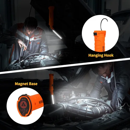Miniatura 5 de Luces LED de trabajo recargables, linterna de mano para hombre, regalo de cumpleaños, luz de trabajo magnética, rotación de 360°, 5 modos, linterna