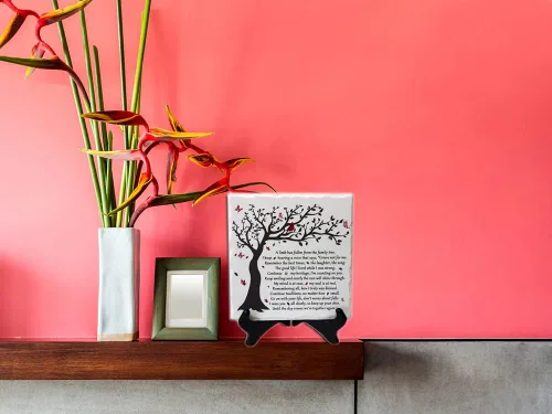 Miniatura 4 de Una Rama Ha Caído del Árbol Familiar Placa de Simpatía con Soporte de Madera En memoria amorosa de ser querido Decoración de Pared Decoración