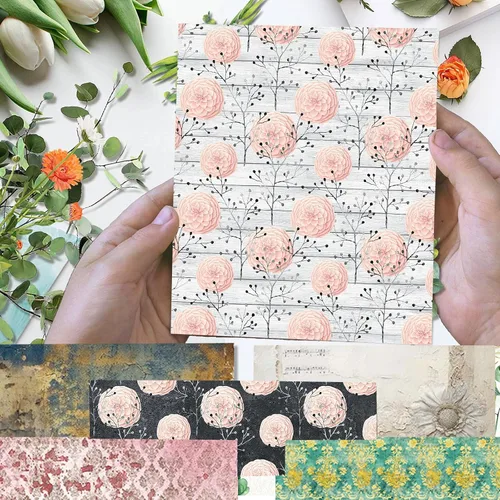 Miniatura 5 de Papel de álbum de recortes de 12 x 12 pulgadas, 24 hojas de manualidades decorativas de origami, impresión de doble cara, decoración de álbum