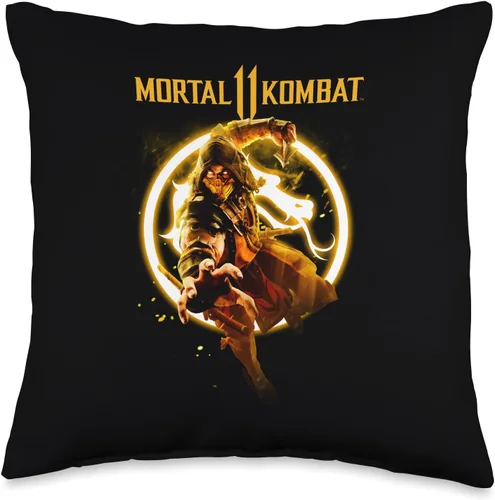 Mortal Kombat 11 Scorpion Flames - Almohada (16.0 x 16.0 in), multicolor