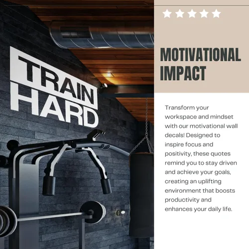 Miniatura 2 de My Vinyl Story - Train Hard Wall Decal - Motivational Quote Sticker, Inspirational Vinyl Art Decor for Home Gym, Exercise, Fitness, Workout
