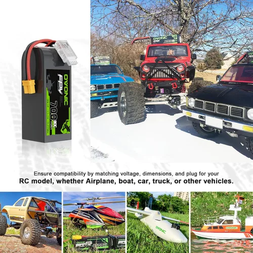 Miniatura 5 de OVONIC Batería Lipo de 11.1V 80C 700mAh 3S con enchufe XT30 [1 paquete que incluye 2 baterías]