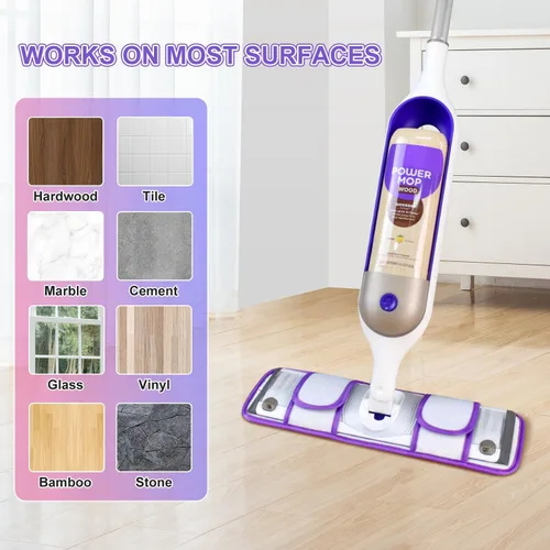 Miniatura 7 de Paquete de 2 almohadillas reutilizables mejoradas para fregona compatibles con Swiffer PowerMop, almohadillas de repuesto para mopa Swiffer Power