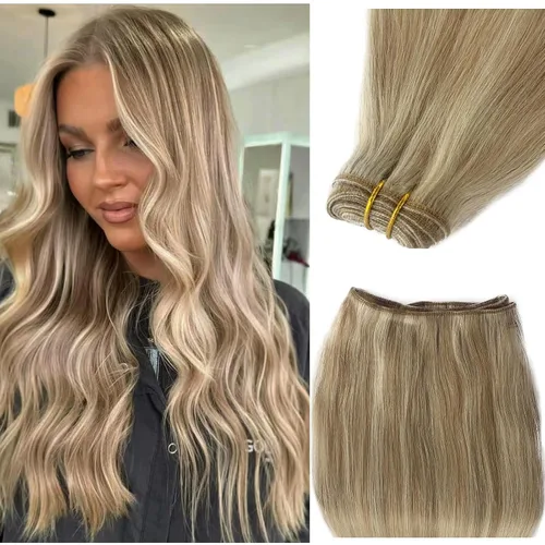 Miniatura 10 de Extensiones adhesivas rubias de cabello humano brasileño grado 9A, #60 rubio platino, cinta en 12 pulgadas, 20 unidades por juego, extensiones