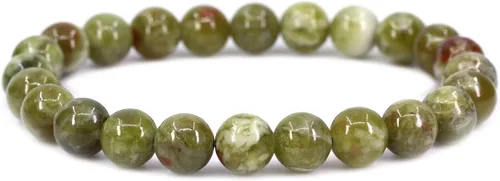 Miniatura 40 de Amandastone Pulsera elástica de cuentas redondas de 0.315 in con piedras preciosas naturales de 7 pulgadas