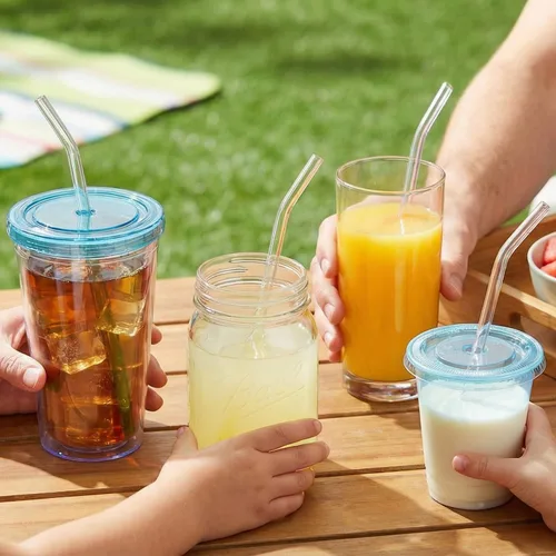 Miniatura 4 de Paquete de 6 popotes transparentes de repuesto para vaso Stanley de 20 onzas y 14 onzas, popotes reutilizables de plástico para vaso Yeti de 30