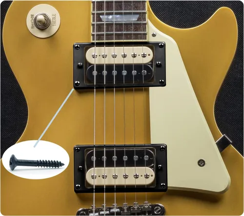 Miniatura 5 de 20 tornillos de montaje para anillo de pastilla Humbucker para guitarra Les Paul SG (negro)
