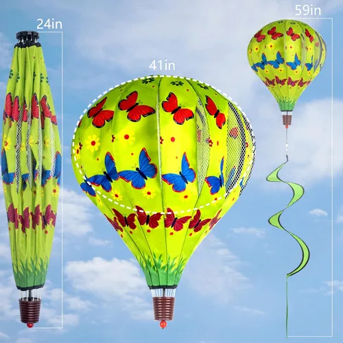 Miniatura 5 de 2Pack Globo de Aire Caliente Giradore de Viento Molinos de Viento y Giradores para Jardín y Césped Decoraciones Grandes para Exterior Colgantes
