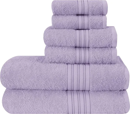 Miniatura 17 de BOUTIQUO Juego de 2 toallas de baño 100% algodón de 28 x 55 pulgadas, toallas de baño grandes ecológicas, compactas, de secado rápido, ligeras, Rosa