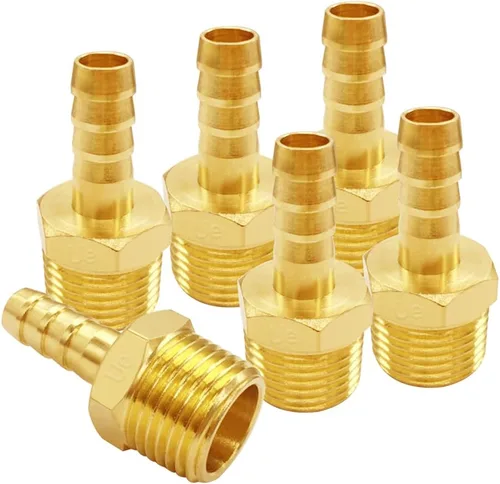 Miniatura 10 de Uenede 6 accesorios de púas de manguera de latón de 1/2 pulgada NPT macho a 1/2 pulgadas, conector adaptador de púas incluye 6 abrazaderas de acero
