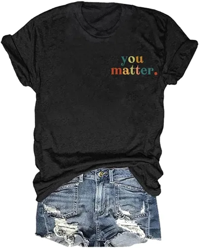 Miniatura 3 de Camiseta con texto en inglés You are Amazing Beautiful Enough Women Letter To The Person Behind Me, camiseta casual con cuello redondo