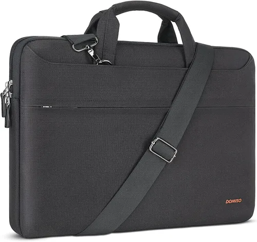 DOMISO Bolsa mensajero de hombro tote para laptop de 14 pulgadas para mujeres y hombres, bolsa de computadora para viajes de negocios y trabajo,