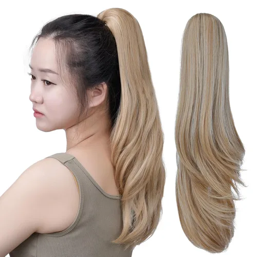 Miniatura 40 de SYXLCYGG Auburn Clip Cola de caballo Clip Cola de caballo Extensión de cola de caballo ondulado 10 pulgadas 3.5 oz pelo sintético falso pieza