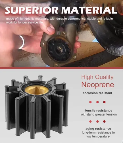 Miniatura 3 de Kit de reparación de impulsor de bomba de agua Reemplazo para Sherwood 10615K-SHW para Volvo Penta 835874 Impulsor de bomba de enfriamiento