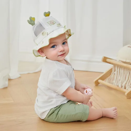 Miniatura 25 de Conjunto de ropa casual de manga corta con botones y pantalones cortos de lino para bebés y niños pequeños