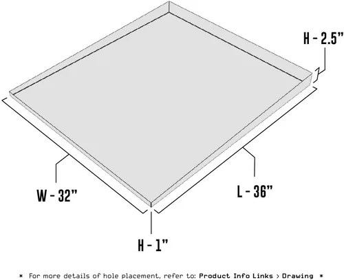 Miniatura 3 de Bandeja de goteo para lavadora de carga frontal – 36 x 32 pulgadas (acero galvanizado) Prevención de daños por agua Sin fugas Fabricado