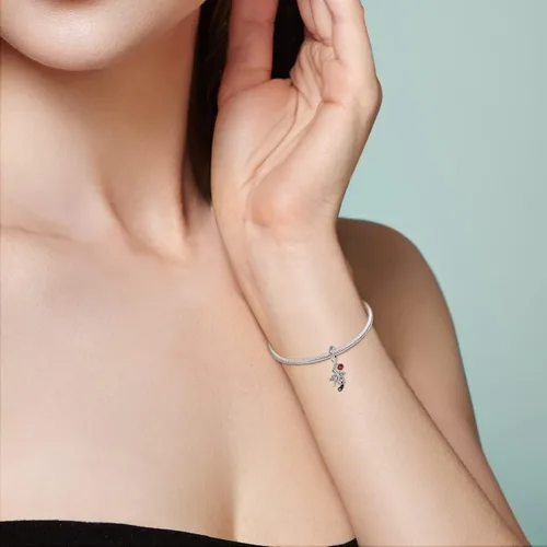 Miniatura 5 de MULA - Dijes de plata de ley 925 para pulseras y collares, dijes de bolso, cuentas, gato, tortuga, regalo de joyería para mujeres y niñas