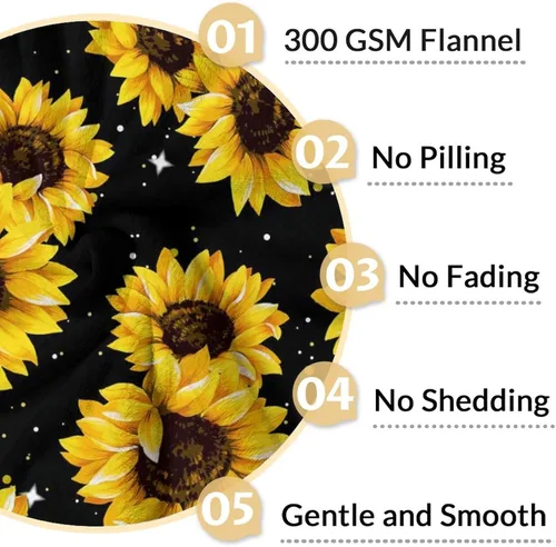 Miniatura 4 de Regalos de girasoles: mantas pequeñas con temática de girasol de 40 x 30 pulgadas, regalos para niños y niñas, manta estética amarilla, suave