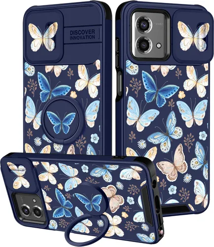 Miniatura 21 de Funermei Funda para Moto G Play 4G 2024 – Funda para teléfono para mujeres y niñas, diseño único de gato y libros, diseño único con funda