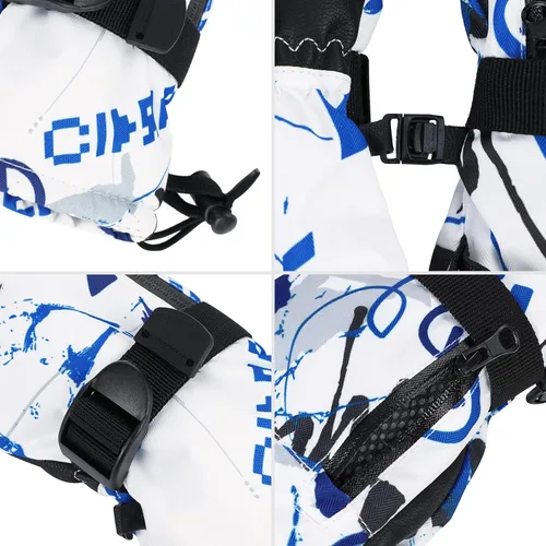 Miniatura 5 de American Trends Kids Waterproof Winter Gloves with Zip Pocket Snow Ski Gloves Boys Girls Toddler Touchscreen Snowboard Gloves