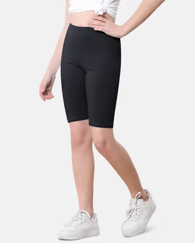 Miniatura 4 de Domee Pantalones cortos de ciclismo para niñas, para debajo de los vestidos, leggings cortos de algodón, paquete de 3