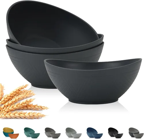 Miniatura 9 de PYRMONT Tazones de paja de trigo de 65 onzas – Cuencos grandes apilables para cereales y ensaladas, sin BPA, aptos para lavavajillas, microondas