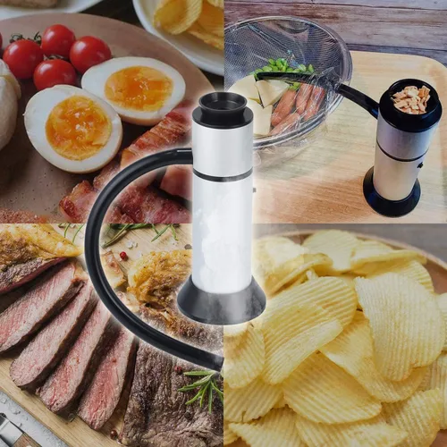 Miniatura 4 de Ahumador portátil de alimentos para invernadero. Pistola de fumar tamaño compacto para exteriores y en casa. Añade un fuerte sabor ahumado al