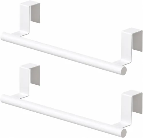 Miniatura 10 de Barra toallero para puerta de gabinete - Individual, de acero inoxidable y negro mate sobre puerta de armario