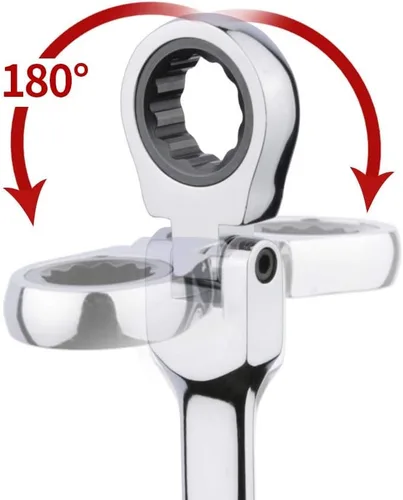 Miniatura 2 de BULLTOOLS - Juego de llaves de trinquete extralargas (6 piezas, acero cromado vanadio, 72 dientes, con métricas, 8mm - 19mm/0.315 in a 0.748 in)