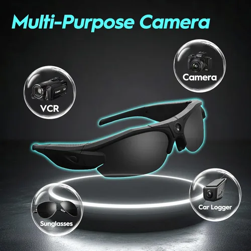 Miniatura 3 de Cámara deportiva con WiFi, gafas de cámara para deportes al aire libre y vlogging, compatible con iOS y Android (no incluye tarjeta de memoria)