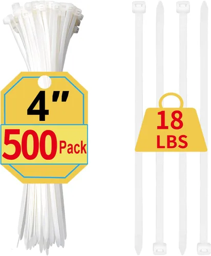Miniatura 12 de Bridas de plástico, bridas blancas de varios tamaños 4+6+8+12 pulgadas, paquete de 400, bridas para cables blancas, bridas transparentes, bridas