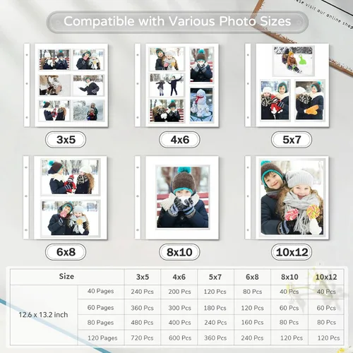 Miniatura 8 de Popotop Álbum de fotos grande autoadhesivo 4x6 5x7 8x10, álbum de recortes DIY, libro de fotos para regalos para mamá, familia, bebé y boda