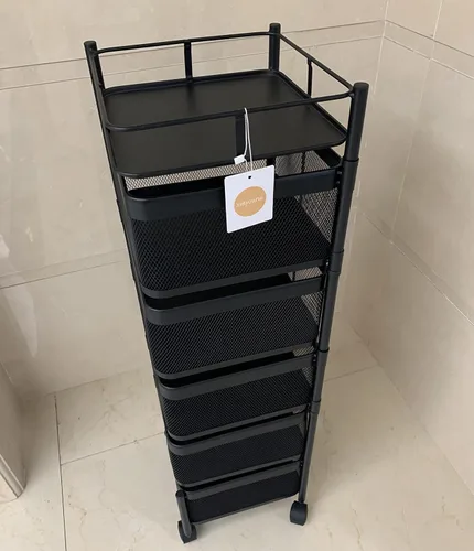 Miniatura 8 de Cesta de frutas y verduras para cocina, sin montaje, estante de almacenamiento giratorio, estante de almacenamiento de baño, organizadores de cocina