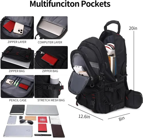 Miniatura 3 de Mochila de senderismo NerIion de 40L, mochila de viaje para hombres y mujeres, mochila impermeable para camping al aire libre, mochila ligera de día