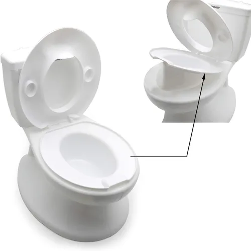 Miniatura 5 de Inodoro clásico portátil blanco realista para niños pequeños con sonido de descarga para silla de bebé asiento infantil [P/N: ET-BABY004-WHITE]